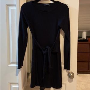 Ribbed Tie Front Dress